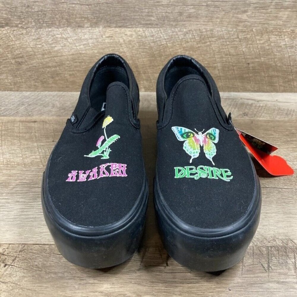 VANS Classic Slip On Stacked Morph Blackout Glow in the Dark Womens 10 NEW